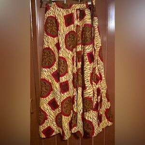 Unbranded Red and Yellow printed wrap Skirt one size fits most